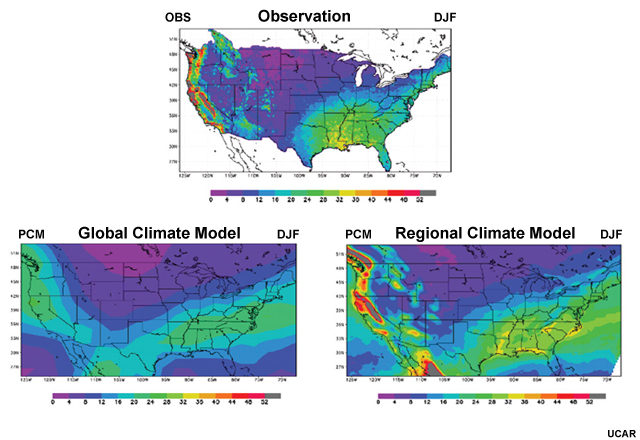 Examples of climate model downscaling.