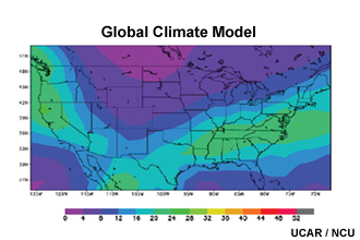 Example of output from a global climate model that will be compared with observations