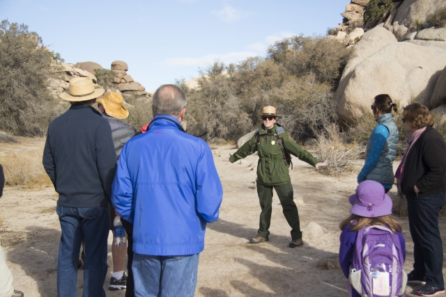 Guided hike in desert led by park ranger